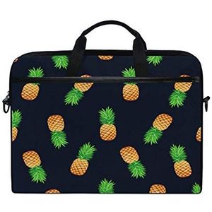 BIGJOKE Laptop Case Bag Zomer Ananas Patroon 14 inch tot 14,5 inch Aktetas Messenger Computer Mouw Tablet Tas met Schouderband Handvat voor Kids Jongens Meisjes