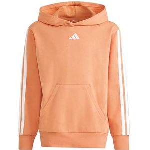 adidas Unisex niños ESSENTIALS 3 STRIPES HOODIE, Dusky Orange/white, 13-14 Years