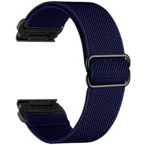 20 22 26 mm elastisch geweven nylon lusband geschikt for Garmin Fenix ​​7X 6X 5X 7S 6S 5S Pro 7 6 5 Plus 3HR 945 Epix Gen 2 Enduro horlogeband (Color : Blue-Black, Size : 26mm Tactix Delta)