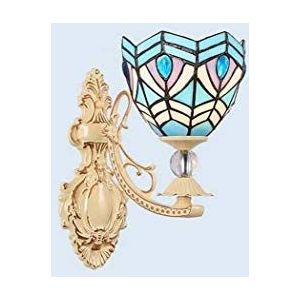 6-Inch Tiffany Stijl Wandlamp (LED Glas In Lood Wandlamp) Vintage Nachtkastlamp Voor Slaapkamer/hal/woonkamer