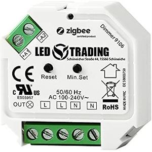 LED TRADING ZigBee Controller 230 V inbouwdimmer actuator 200 W led voor drukknop faseafsnijding besturing voor dimbare LED-lampen, transformatoren en lampen