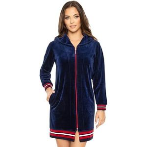 VIVISENCE Comfortabele badjas voor dames 5018, gemaakt in de EU, Marineblauw, 38