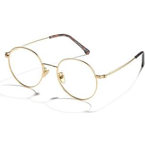 Cyxus Blauw Licht Filter Bril Vrouwen/Mannen【Frame Breedte：131mm】 Montuur Ronde Vintage Retro Stijl voor PC TV Tablet