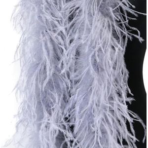 0,5 meter op maat gemaakte struisvogelveren boa sjaal voor kostuumjurk naaiaccessoire natuurlijke struisvogelsjaal 1 3 6 10 20Ply-zilvergrijs-0,5 M 2ply