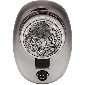 Baardtrimmer, USB-Baardtrimmer voor Heren, Elektrische Baardtrimmer Draadloze Mini USB Oplaadbare LED-display Waterdichte Baardtrimmer voor Mannen (Zwart zilver verloop)