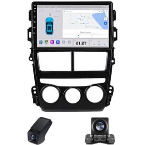 Autoradio 2 Din met Carplay Android Auto Wireless,geldt voor Toyota Yaris Vios 2017-2020 9inch touchscreen Bluetooth Stereo Auto FM-radio RDS Radio/AM/FM/Wifi achteruitrijcamera(B,NF-2)