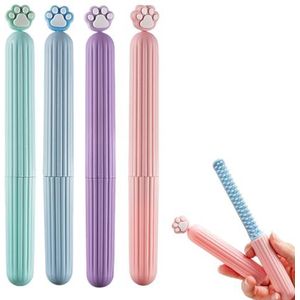 AGLOO Mini haarkam ontwarrende stylingborstel - reiszakformaat pootontwerp voor vrouwen meisjes studenten - draagbare haarkam cadeau 4 stuks