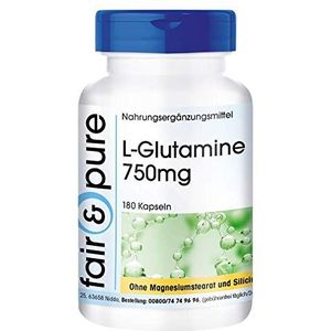 Fair & Pure® - L-Glutamine capsules 750mg - aminozuur in vrije vorm - vegan - 180 capsules