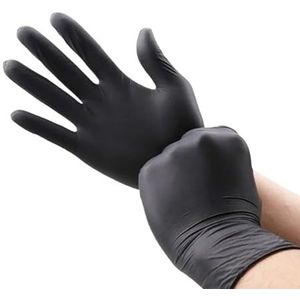 20-100 stuks nitril onderzoekshandschoenen, wegwerp, latexvrij, poedervrij, voedselveilig, zwart, for het reinigen van tatoeages en kookvoorbereiding(30pcs,XL)