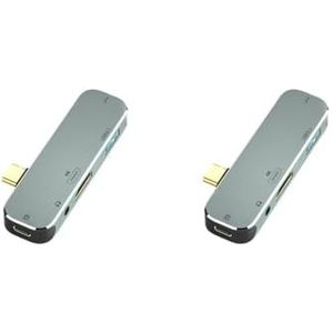 2 set Type -c USB Hub PD100W Aluminiumlegering Snelle Kabel Sluit Apparaat Data Transfer Converter Apparaat Kabels Splitter Accessoire Type 5