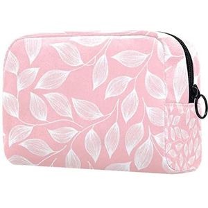 Kleine make-up tas voor portemonnee, draagbare cosmetische tas rits make-up zakje, reizen toiletartikelen waszak voor vrouwen, schattige roze baby eenhoorn vlinder bloemen, MultiColor 09, 18.5x7.5x13cm/7.3x3x5.1in