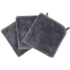 KinHwa Microvezel Gezichtsdoeken Superzachte Make-up Remover Doeken Geurvrije Washandjes voor Gezicht 30cm x 30cm 3 Pack Grijs