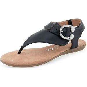 Aerosoles Isa platte sandaal voor dames, Zwart Pu, 8 UK Wide