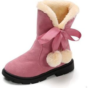 Kerst Schoenen Winter Kinderen Kinderen Houd Warme Kerst Prinses Katoenen Schoenen for Meisjes Plus Fluwelen Pluche Snowboots 5 6 8 10 12 jaar oud Kerst Elf Schoenen (Color : Pink 1, Size : 29)