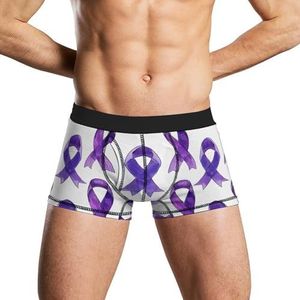 Paars Alzheimer Lint Heren Ondergoed Ademend Boxer Slips Zachte Stretch Boxers Trunks