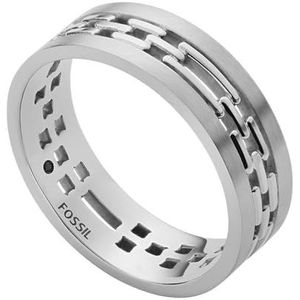 Fossil Ring Voor Mannen, Breedte: 20 mm Zilveren Roestvrij Stalen Ring, JF04212040