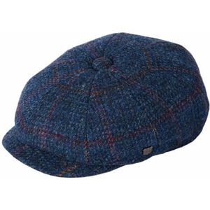 Failsworth Harris Tweed 'Carloway' Baker Boy / Newsboy Cap, Patroon 4060 - Navy, XL