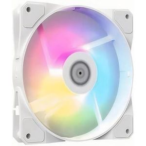QPSJXN 120 mm RGB Computer Case Ventilator Silent Cooling Ventilator 4Pin Heatkola voor PC -Builds en CPU (White Single Fan)