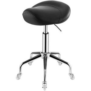 Zadelkruk, Rolstoel, Ergonomische Rolstoel Met Wielen, Zacht Comfortabel Kussen En Verstelbare Hoogte For Thuiskantoor, Salonwinkel(Black)