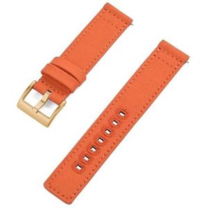 INEOUT 20 Mm 22 Mm Nylon Canvas Polsband Heren Dames Waterdichte Armband Riem For Omega Horlogeband (Color : Orange Gold, Size : 20mm)