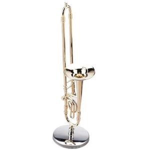 Mini muzikaal model Messing vergulde kleine decoratie trompet trombone harpfluit model mini klein muziekinstrument prachtige miniatuur (Color : 3/4)