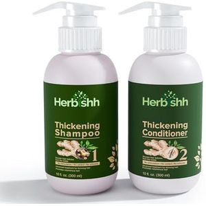 Herbishh Anti-Haaruitval Gemberextract Verdikkende Shampoo & Haarconditioner Voor Haaruitvalcontrole & Haargroei | Geschikt voor alle haartypes | Vrij van sulfaten en parabenen