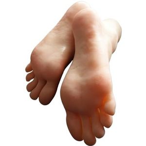 Mannequin Kousen Voetmodel, Plastic Kunst Siliconen Vrouwelijk Man Nep Nagel Display Tarsel Bot Enkel Dummy Menselijk 3702(Skin All Silicone,One pair of feet)