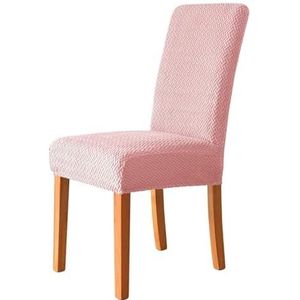 OZLCUA Eetkamerstoelhoezen waterdichte stoelhoes voor eetkamer keuken elasticiteit jacquard spandex stretch luxe stoelhoes stoelen bruiloft hotel stoelhoezen (kleur: streep roze)