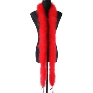 2 meter pluizige witte veren boa 11-50g natuurlijke veren sjaal voor WDress kerst decoratieve pluimen-rood-50g