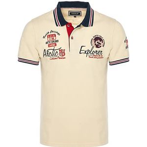 Carisma Casual heren poloshirt korte mouwen T-shirt regular fit met hoogwaardig borduurwerk 4634, beige, L