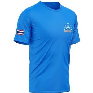 TAO MARTIAL Muay Thai T-shirt Sneldrogend Lichtgewicht Ademend Sport Tshirt, ST222 (Blau, Maat L)