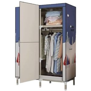 Eenvoudige kledingkast Stalen kledingkast 88 cm / 190 cm / 215 cm kledingkast Draagbare kledingkast bespaart ruimte Draagbare kast