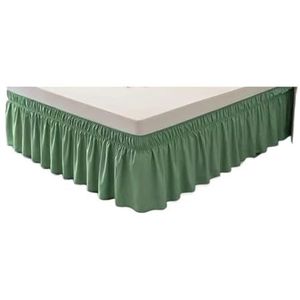 Bedrok, wikkelbare, gegolfde bedrokken voor queensize bedden, 30 cm lang, met verstelbare elastische stof, ruches, gemakkelijke pasvorm, kreukvrije stof, onderlaken, met volant (vanille, kingsize, 200