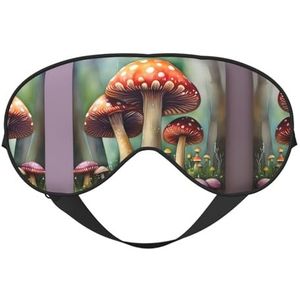 Japans schilderij paddestoel print zacht oogmasker voor vrouwen mannen comfortabel met verstelbare riem voor reizen yoga dutje shift werk