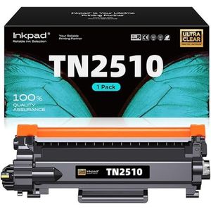 iNKPAD TN-2510 Toner compatibel met Brother TN2510 TN2510XL voor MFC-L2800DW MFC-L2835DW HL-L2400DW DCP-L2620DW DCP-L2627DW DCP-L2660DW printer (1 zwart)