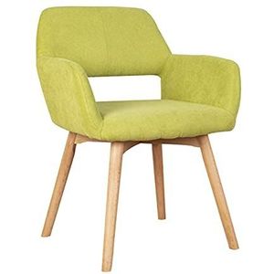 GEIRONV 1 Stuk Moderne Eetkamerstoel,59×57×76cm Voor Woonkamer Slaapkamer Receptie Stoel Doek Kunst Taartenwinkel Massief Houten Stoel Eetstoelen (Color : Grass green, Size : 59 * 57 * 76cm)