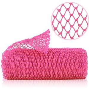 ZOCY Afrikaanse netspons, authentieke exfoliërende lichaamsscrubber voor bad en douche, meerdere texturen met zacht diep exfoliërend en rijk schuim voor alle huiden (roze)