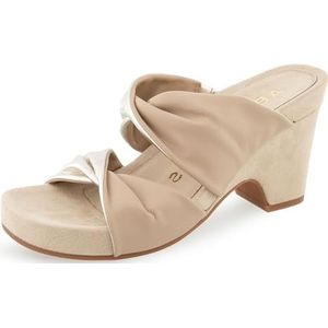 Aerosoles Mercer Wedge sandaal voor dames, Bleek Khaki Pu, 42 EU