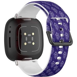 Sport-zachte band compatibel met Fitbit Sense / Sense 2 / Versa 4 / Versa 3 (Biker Riding Motorcycle) siliconen armband accessoire