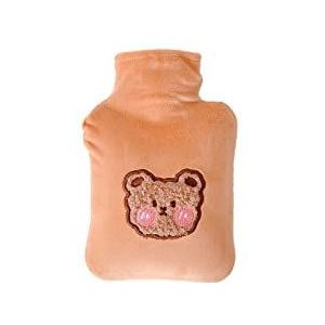 DieffematicRSD Warmwaterkruik Cartoon Hand Warm Water Fles Mini Draagbare Warmwaterkruiken Handwarmer Water vullen Hotwater (Color : Brown)