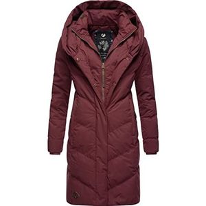 Ragwear Natalka Winterjas voor dames, warme gewatteerde jas, lang, met capuchon, XS-6XL, Wine Red22, L