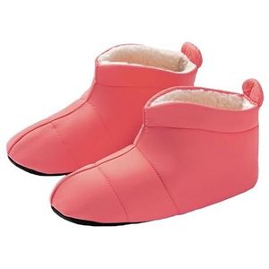 JadeRich Unisex Waterbestendig Fleece Voering Bootie Slippers Warme Lichtgewicht Huisschoenen voor Vrouwen Mannen, roze, 2/4 UK