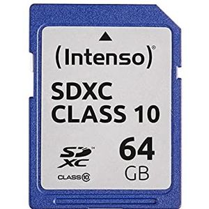 Intenso 3411490 64GB SDXC klasse 10 Flash-geheugen (64GB, SDXC, Class 10, 20MB/s, zwart)