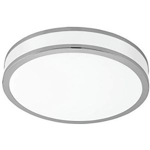 EGLO LED plafondlamp Palermo 2, plafondlamp met 1 lichtpunt, materiaal: staal en kunststof, kleur: chroom, wit, Ø: 41 cm