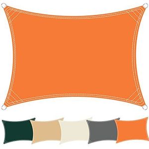 Polyester windscherm 2,5 x 2,7 m, zonwerend zeil, waterafstotend geïmpregneerd, met gratis touw, perfect voor buiten - oranje