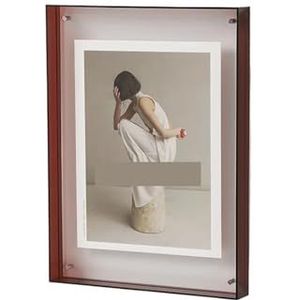 Transparant Acryl Fotolijst DIY Poster Schilderij Hal Slaapkamer Wanddecoratie Ins Stijl Tafel Fotolijst Eenvoudig delen(Red,16x21cm)
