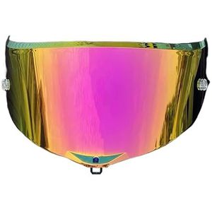 Motorhelm vizier lens, Helmvizier, gezichtsscherm anticondensfolie for AGV PI-STA GPRR PI-STA GPR Corsa-R Helmvizier voorruit (anticondensfolie)(Revo Purple Gold-day Use Only)