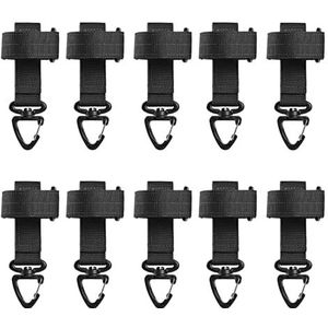 Handschoenen Riemhaak Werkhandschoenen Veiligheidsclip Outdoor Tactische Handschoenen Klimtouw Opberging met Driehoekige Gesp Sleutelhanger(Black)