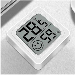 Weerstations, LCD digitale binnenkamer elektronische temperatuur-vochtigheidsmeter sensormeter weerstation(White)