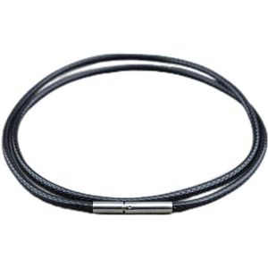 40/45/50cm Zwart/Bruin Lederen Ketting Voor Vrouwen Mannen Handgemaakte Gewaxt Gevlochten Touw Roestvrij Stalen Sluiting Hals hanger Ketting-zwart 2mm-50cm